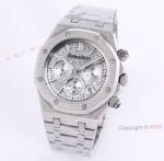 New Silver Frosted Gold Audemars Piguet Royal Oak Chronograph 41mm Copy Watch With Dimaonds Dial (1)_th.jpg
